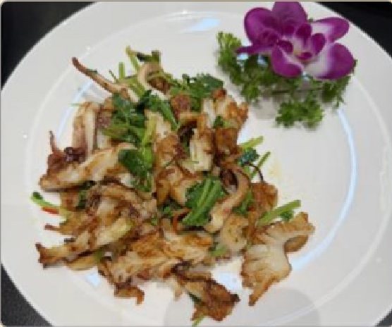 潮汕食府菜单菜品：C7 潮汕功夫爆大鱿鱼 Chaoshan Wok-tossed Large Squid