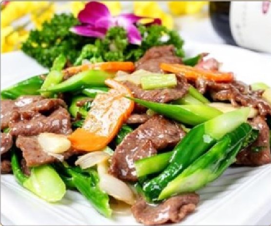 潮汕食府菜单菜品：C19 芥兰炒牛肉 Beef with Kailan