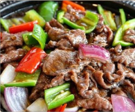 潮汕食府菜单菜品：T1 铁板牛肉 Sizzling Beef