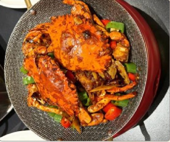 潮汕食府菜单菜品：X6 香辣膏蟹（活） Spicy Live Roe Crab