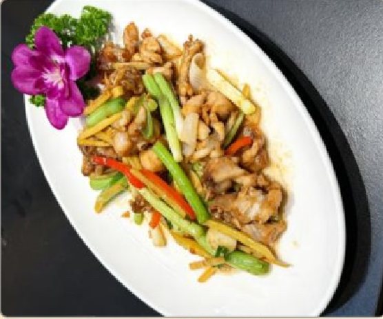 潮汕食府菜单菜品：S9 姜葱炒田鸡 Frog with Ginger and Scallion